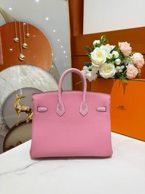 wholesale quality hermes birkin 25 rose scheherazade matte alligator and togo touch